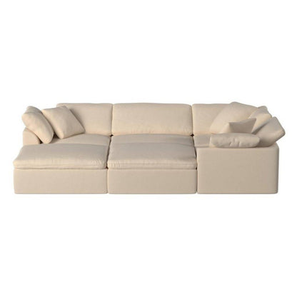Sunset Trading Cloud Puff 3 Piece 88" Wide Slipcovered Modular Sectional Small L Shaped Sofa - SU-1458-84-3C
