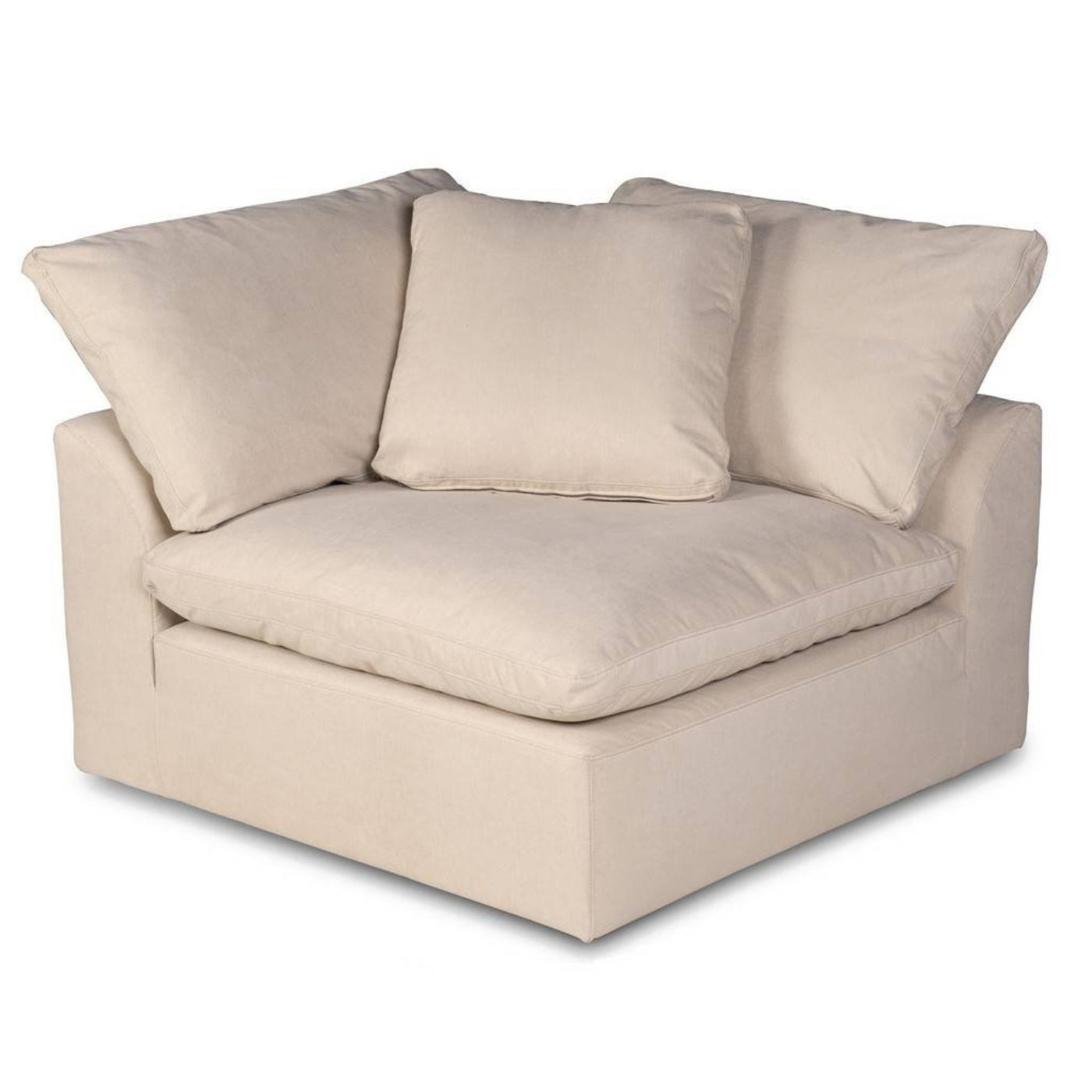 Sunset Trading Cloud Puff 3 Piece 88" Wide Slipcovered Modular Sectional Small L Shaped Sofa - SU-1458-84-3C