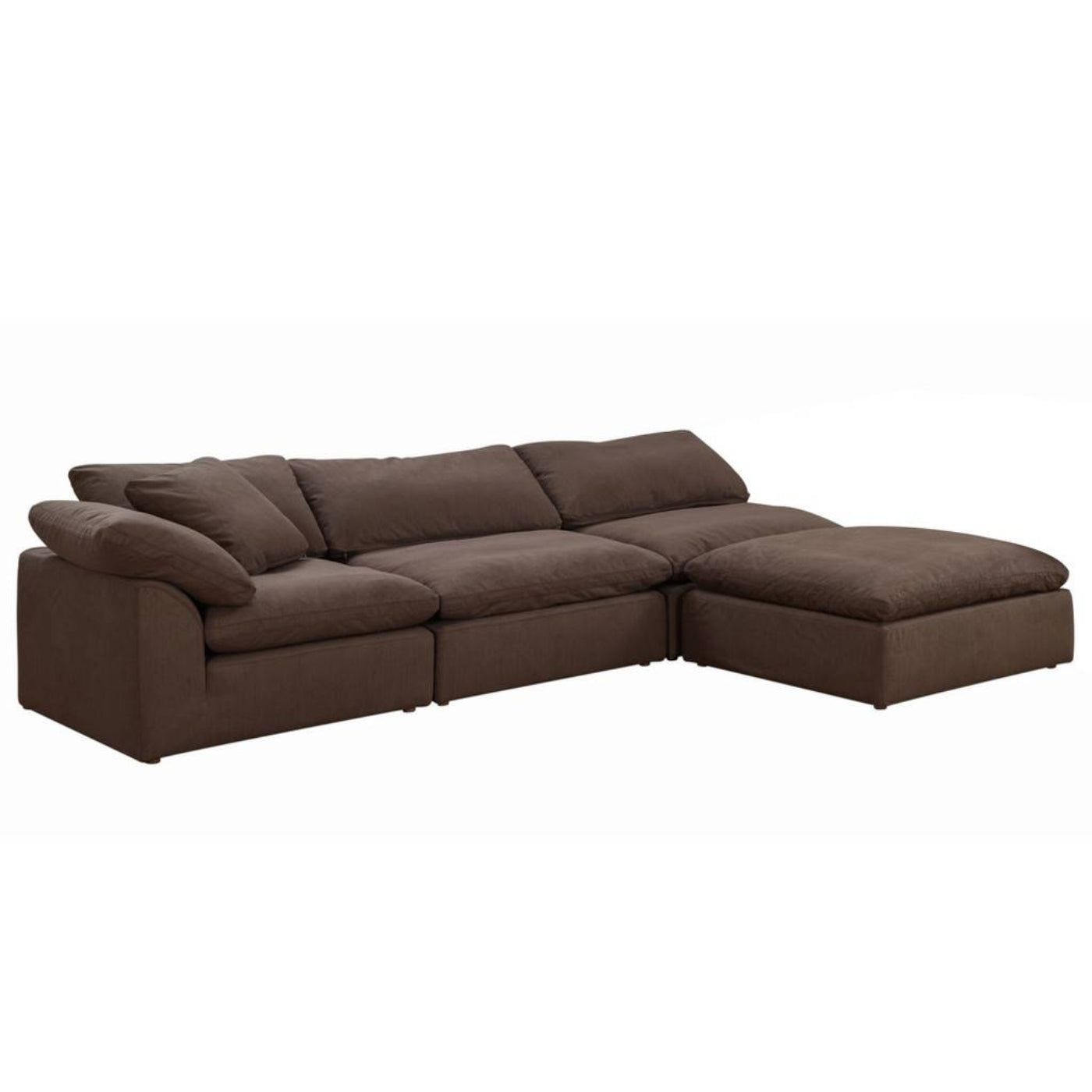 Sunset Trading Cloud Puff 4 Piece 132" Wide Slipcovered Modular Sectional Sofa - SU-1458-88-1C-2A-1O