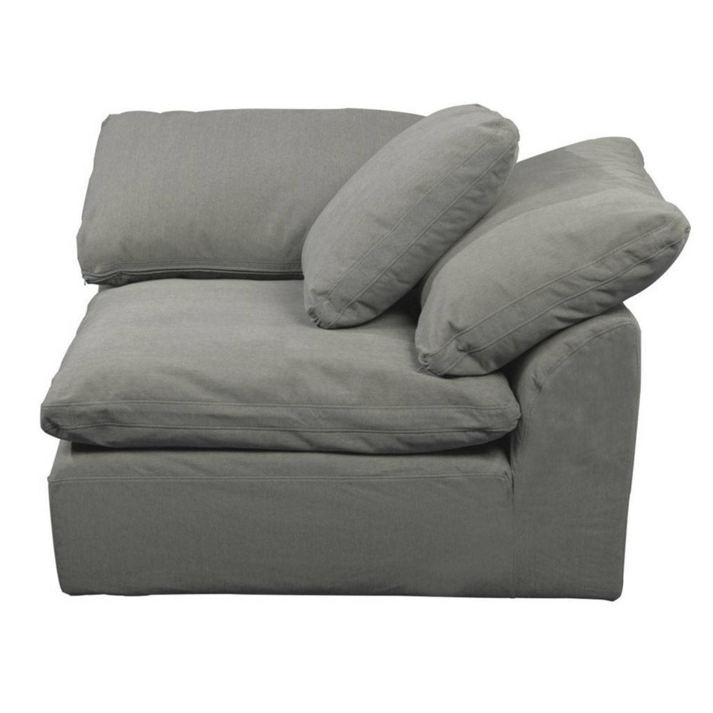 Sunset Trading Cloud Puff 4 Piece 132" Wide Slipcovered Modular Sectional Sofa with Ottoman - SU-1458-94-1C-2A-1O