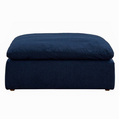 Sunset Trading Cloud Puff Slipcovered 44" Square Sectional Modular Ottoman | Stain Resistant Performance Fabric | Navy Blue -  SU-145830-391049