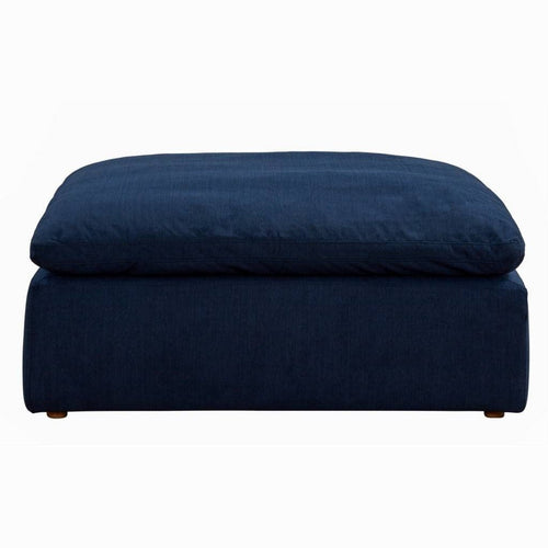 Sunset Trading Cloud Puff Slipcovered 44" Square Sectional Modular Ottoman | Stain Resistant Performance Fabric | Navy Blue -  SU-145830-391049