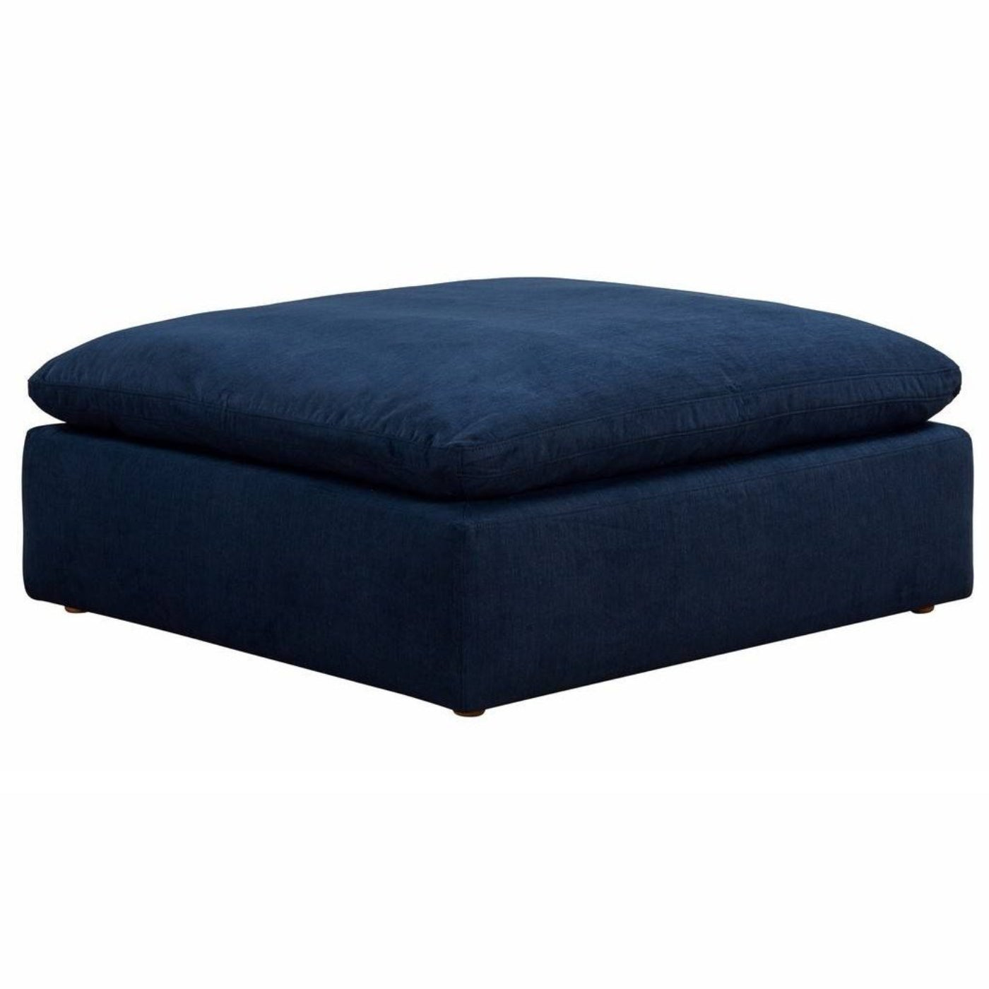 Sunset Trading Cloud Puff Slipcovered 44" Square Sectional Modular Ottoman | Stain Resistant Performance Fabric | Navy Blue -  SU-145830-391049