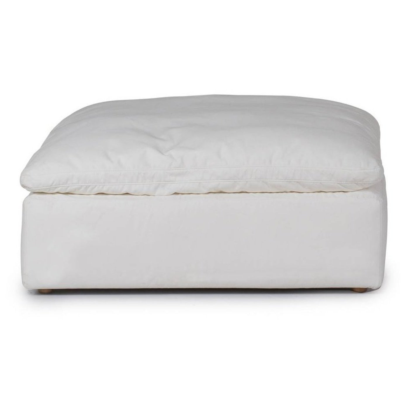Sunset Trading Cloud Puff Slipcovered 44" Square Sectional Modular Ottoman | Stain Resistant Performance Fabric | White - SU-145830-391081