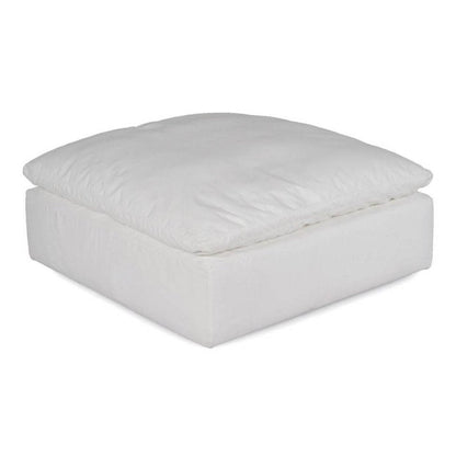 Sunset Trading Cloud Puff Slipcovered 44" Square Sectional Modular Ottoman | Stain Resistant Performance Fabric | White - SU-145830-391081