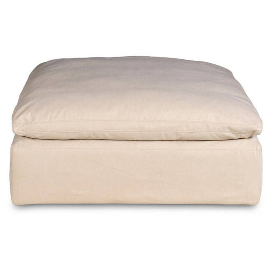 Sunset Trading Cloud Puff Slipcovered 44" Square Sectional Modular Ottoman | Stain Resistant Performance Fabric | Tan -  SU-145830-391084