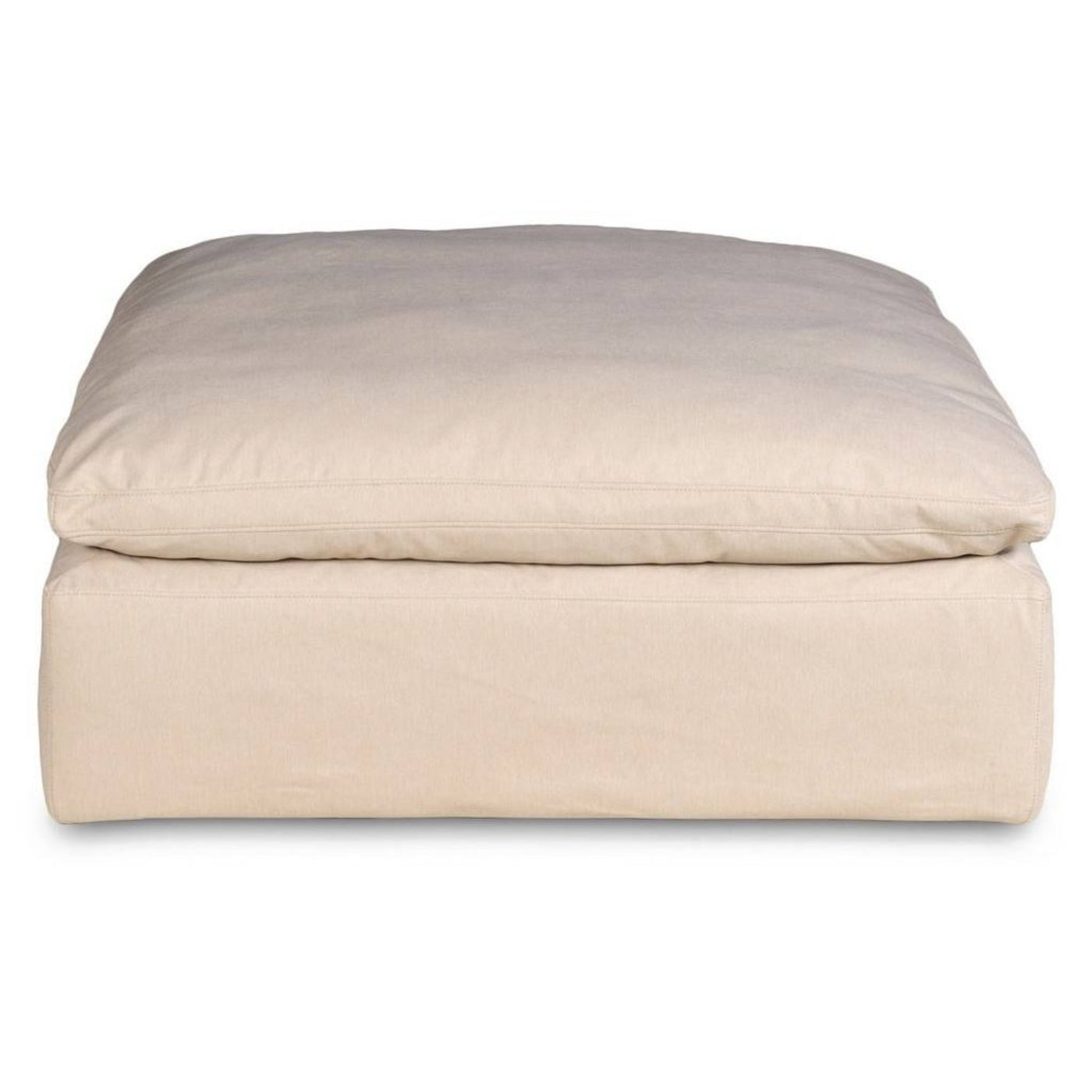 Sunset Trading Cloud Puff Slipcovered 44" Square Sectional Modular Ottoman | Stain Resistant Performance Fabric | Tan -  SU-145830-391084