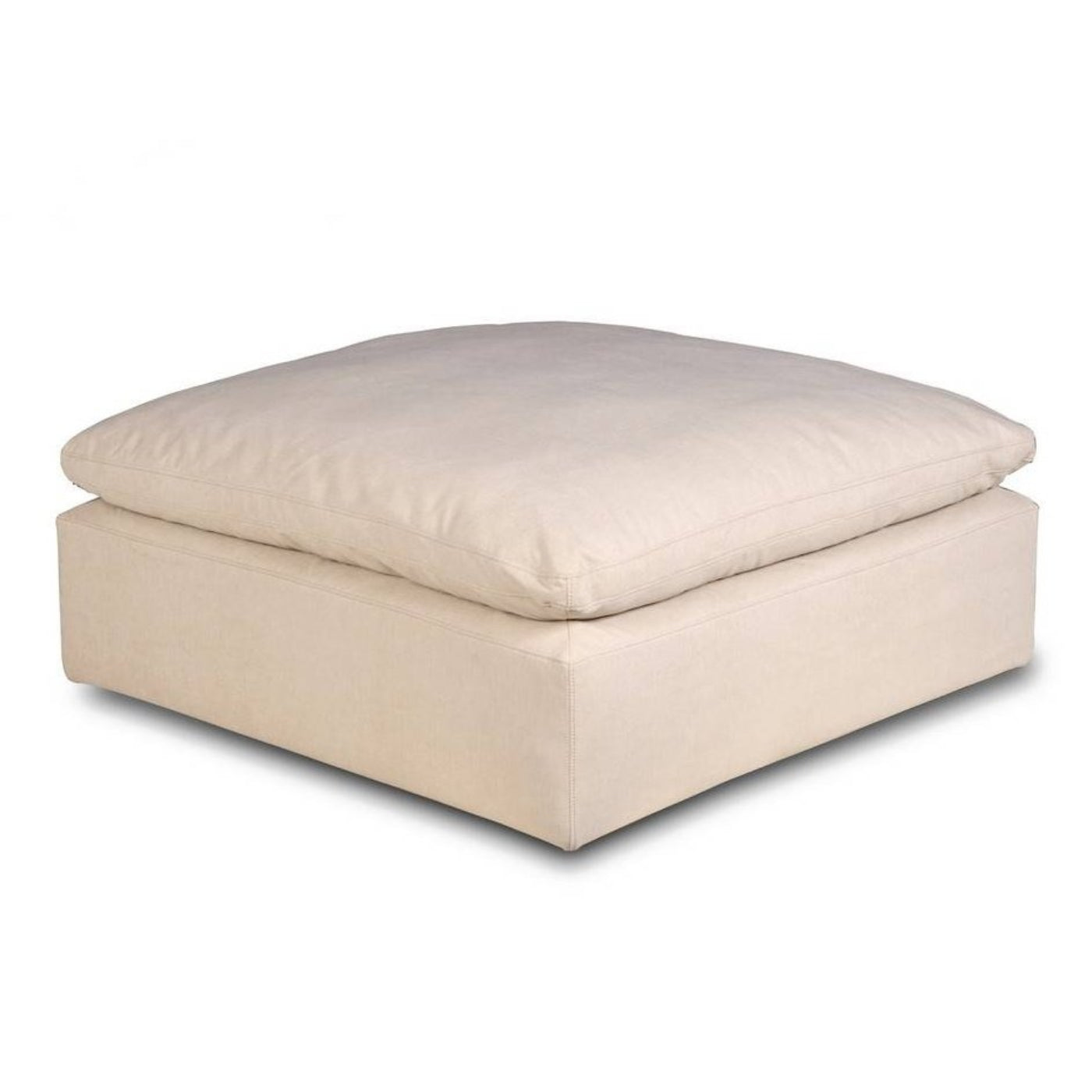 Sunset Trading Cloud Puff Slipcovered 44" Square Sectional Modular Ottoman | Stain Resistant Performance Fabric | Tan -  SU-145830-391084