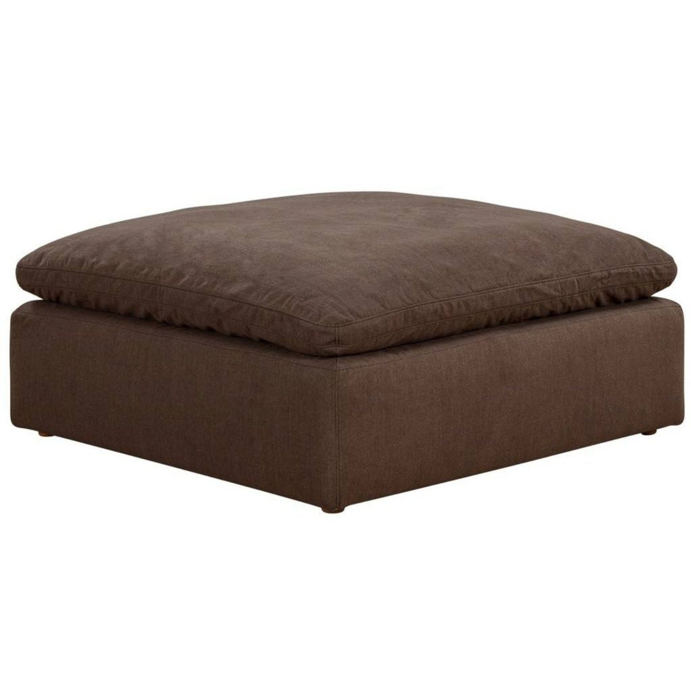 Sunset Trading Cloud Puff Slipcovered 44" Square Sectional Modular Ottoman | Stain Resistant Performance Fabric | Brown  -  SU-145830-391088