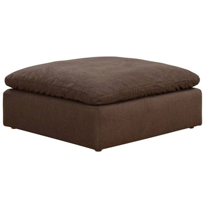Sunset Trading Cloud Puff Slipcovered 44" Square Sectional Modular Ottoman | Stain Resistant Performance Fabric | Brown  -  SU-145830-391088