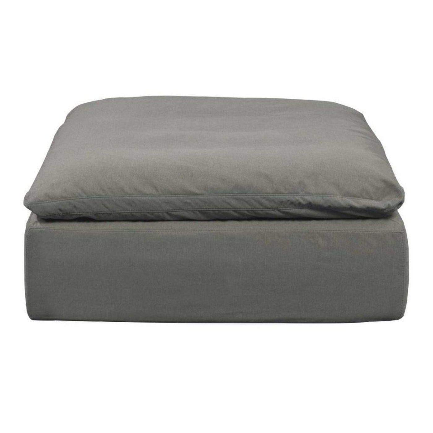 Sunset Trading Cloud Puff Slipcovered 44" Square Sectional Modular Ottoman | Stain Resistant Performance Fabric | Gray -   SU-145830-391094