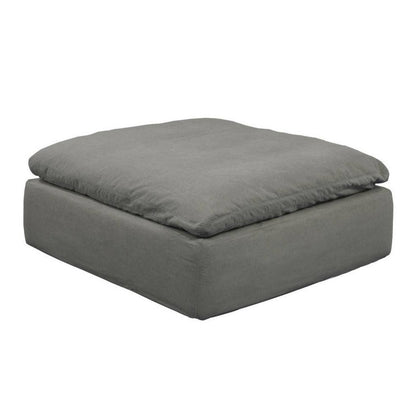 Sunset Trading Cloud Puff Slipcovered 44" Square Sectional Modular Ottoman | Stain Resistant Performance Fabric | Gray -   SU-145830-391094