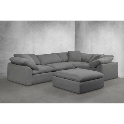 Sunset Trading Cloud Puff Slipcovered 44" Square Sectional Modular Ottoman | Stain Resistant Performance Fabric | Gray -   SU-145830-391094