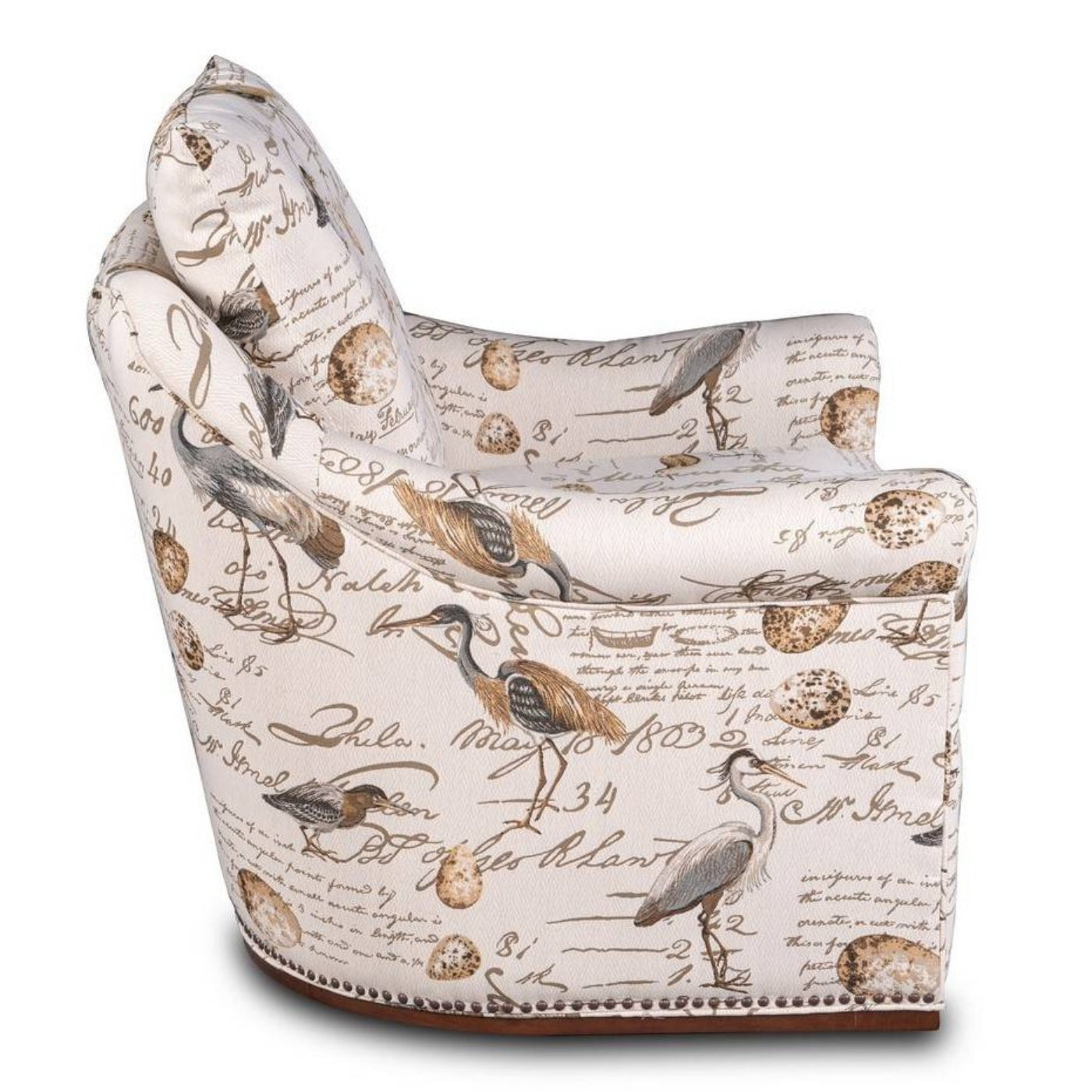 Sunset Trading Birdscript Swivel Chair | Low Back | Rolled Arms | Nailhead Trim -  SU-1593-93-854825