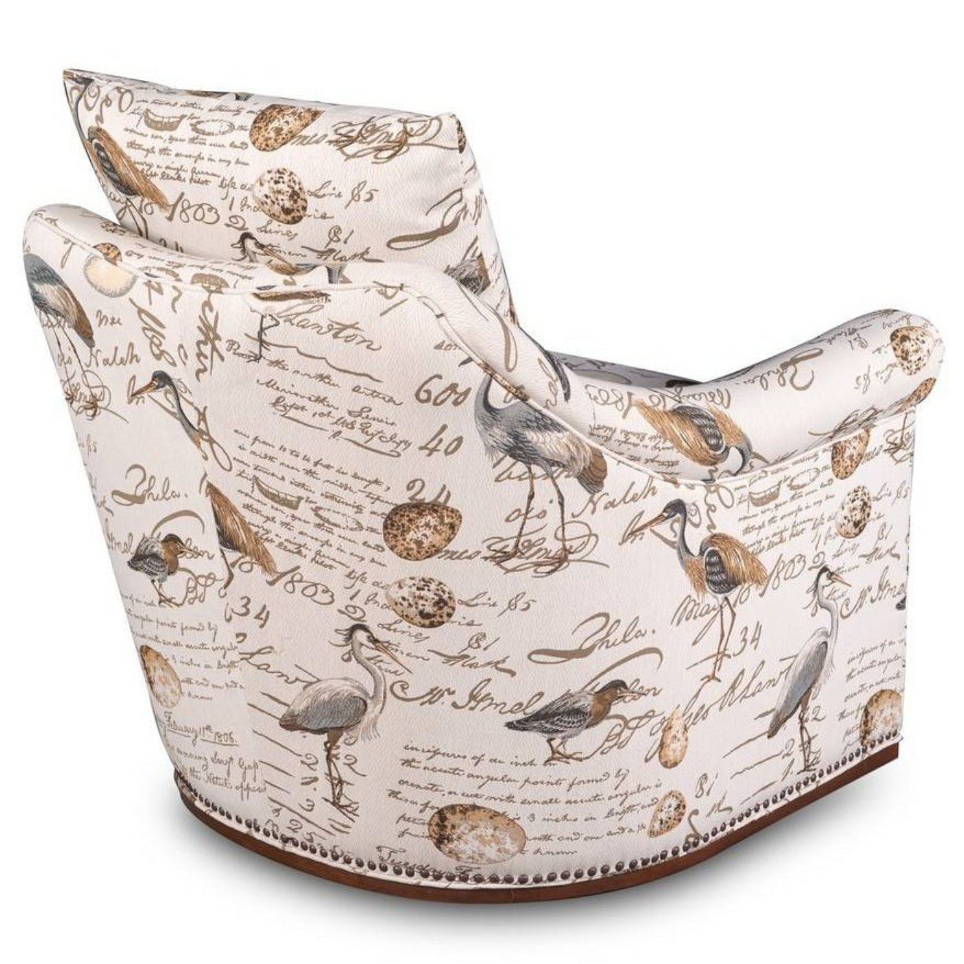 Sunset Trading Birdscript Swivel Chair | Low Back | Rolled Arms | Nailhead Trim -  SU-1593-93-854825