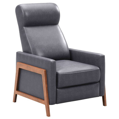 Sunset Trading Edge Pushback Leather Recliner | Manual Reclining Chair | Thin Track Arms | Gray -  SY-1357-86-9102-94