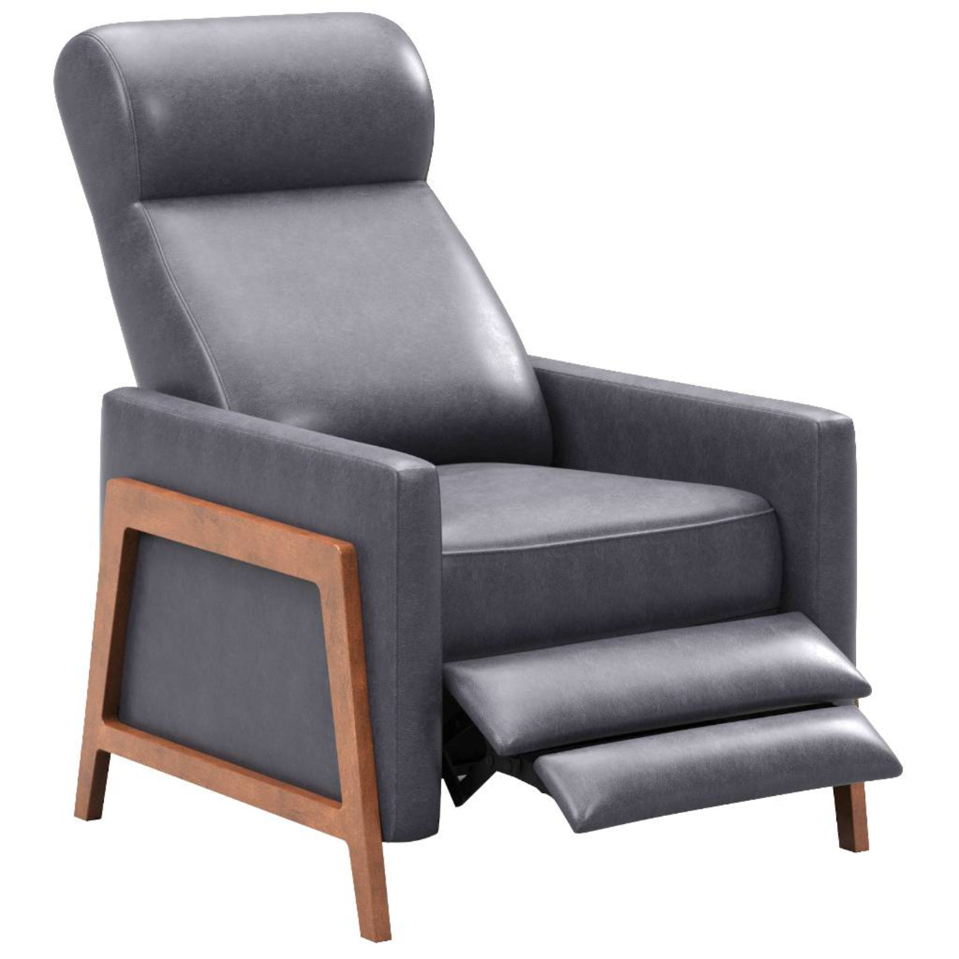 Sunset Trading Edge Pushback Leather Recliner | Manual Reclining Chair | Thin Track Arms | Gray -  SY-1357-86-9102-94