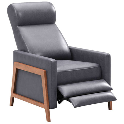 Sunset Trading Edge Pushback Leather Recliner | Manual Reclining Chair | Thin Track Arms | Gray -  SY-1357-86-9102-94