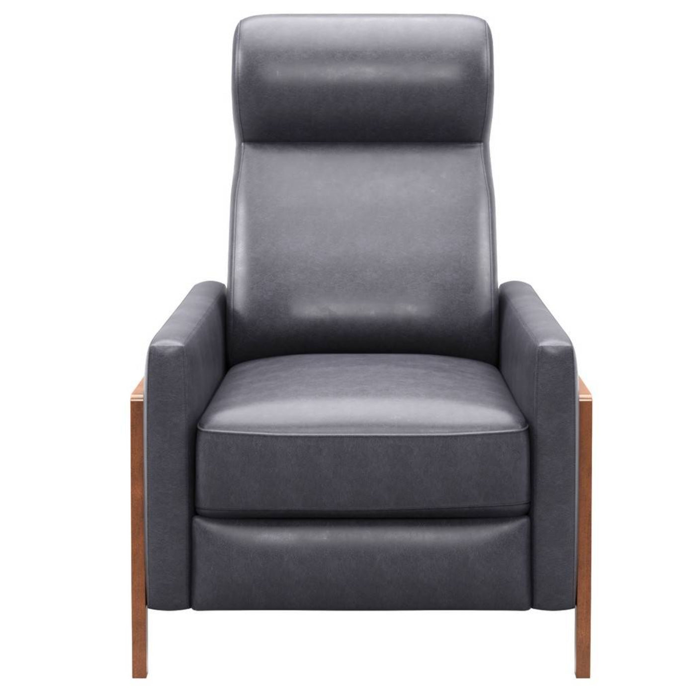 Sunset Trading Edge Pushback Leather Recliner | Manual Reclining Chair | Thin Track Arms | Gray -  SY-1357-86-9102-94