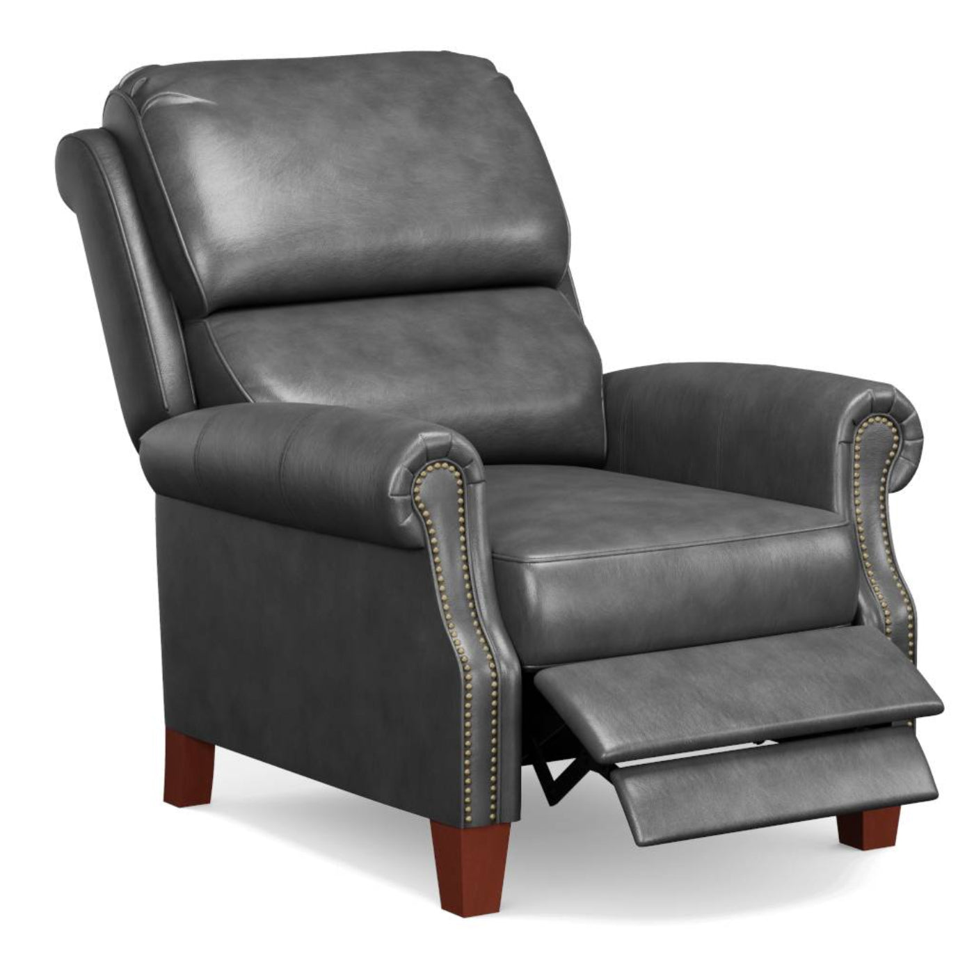 Sunset Trading Alexander Pushback Leather Recliner | Dark Gray -  SY-689-86-9307-97