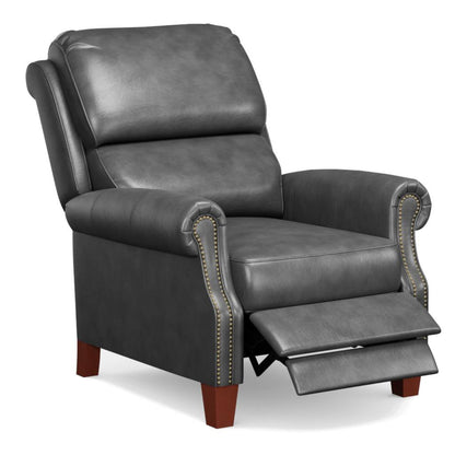 Sunset Trading Alexander Pushback Leather Recliner | Dark Gray -  SY-689-86-9307-97