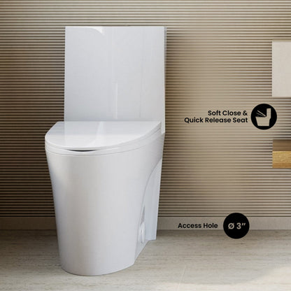 Swiss Madison St. Tropez One-Piece 14" Rough-in 1.1/1.6 GPF Dual Top Flush Elongated Toilet in Glossy White - SM-1T251