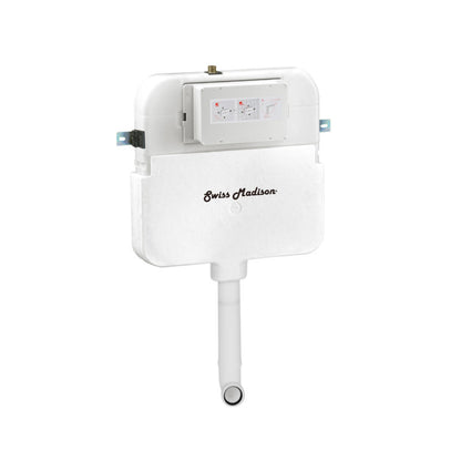 Swiss Madison St. Tropez Back-to-Wall Toilet Bundle 0.8/1.6 GPF Dual Flush in Glossy White with White Flush Plate - SM-WT0803GW