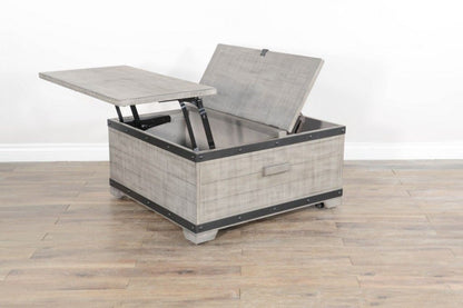 Sunny Designs Alpine - Mahogany Wood Coffee Table With Lift Top And Casters - Gray - 3169AG-C