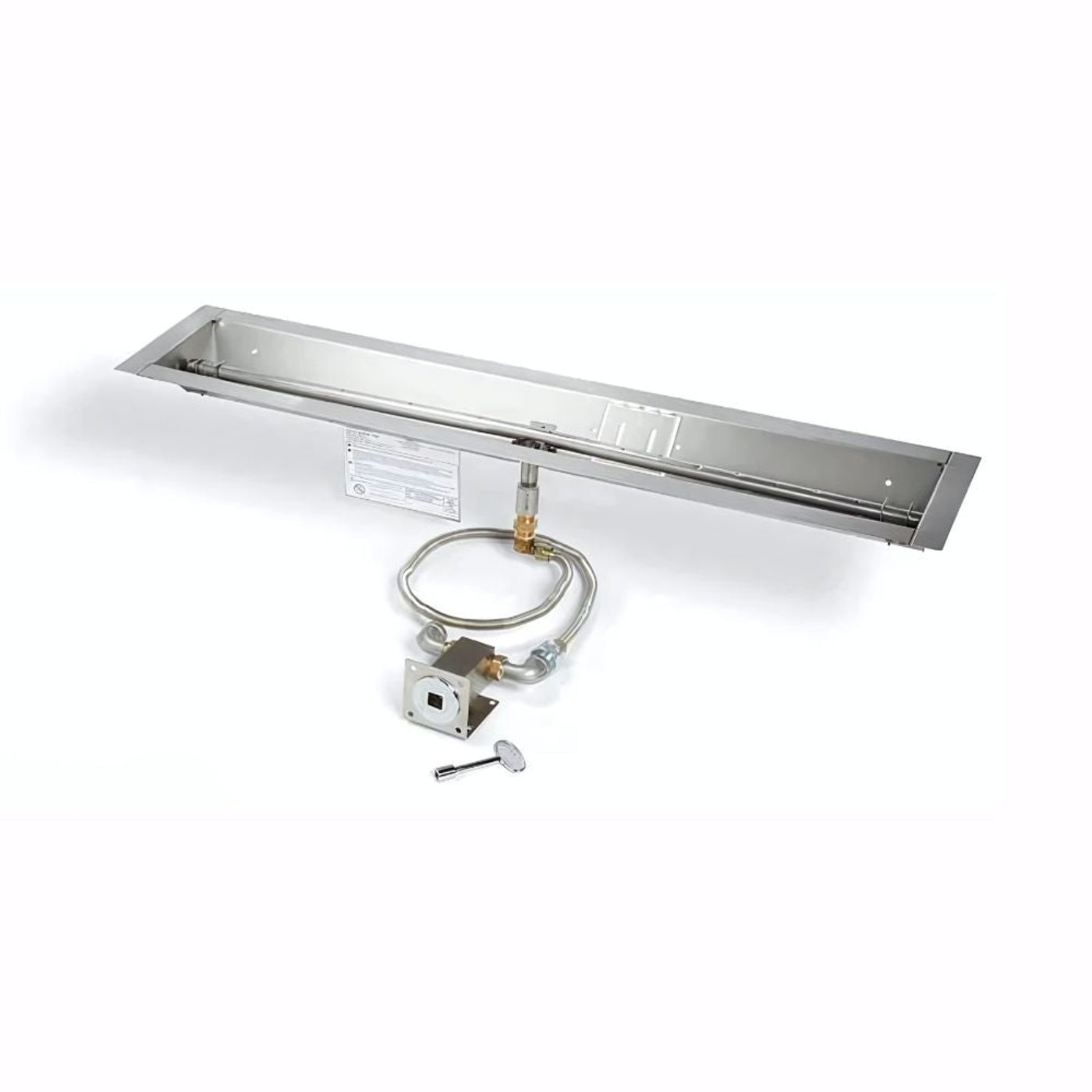 24″ Trough Style Match Lit Fire Pit Kit - MLFPK24-TRGH-FLEX-NG