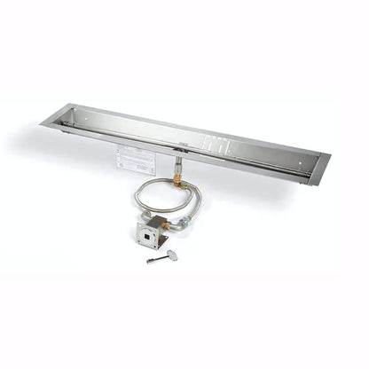 24″ Trough Style Match Lit Fire Pit Kit - MLFPK24-TRGH-FLEX-NG