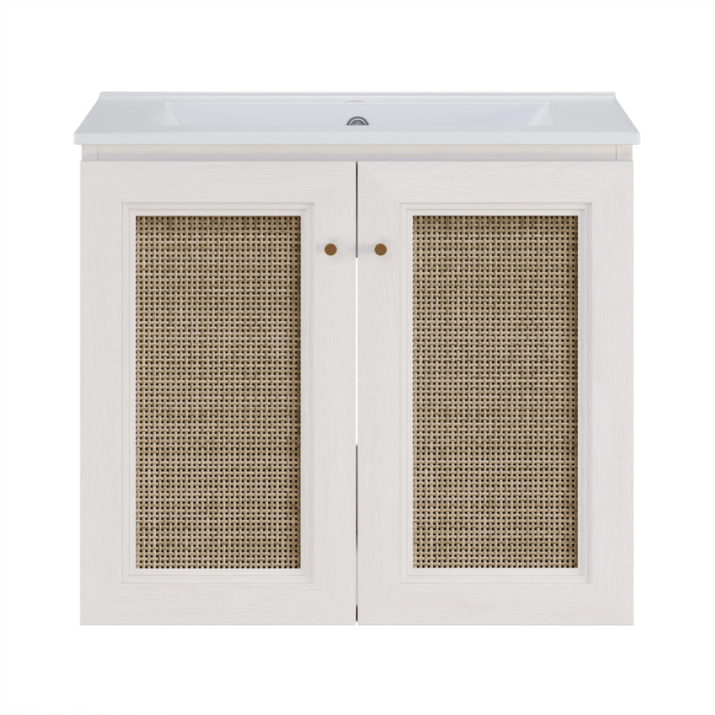 Swiss Madison Classe 24" Wall-Mounted Bathroom Vanity in White Oak with Single Faucet Hole Vanity Top - SM-BV2807WO