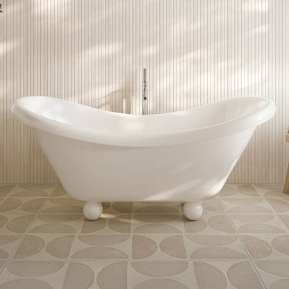 Swiss Madison Plaisir II 67" Freestanding Bathtub with Round Feet in Glossy White - SM-FB0702GW