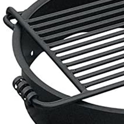 Pilot Rock 6 Pack 24” Steel Ground Fire Pit Rings & Metal Cooking Grates, Black - 415887