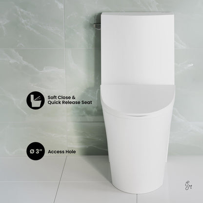 Swiss Madison St. Tropez One-Piece 10" Rough-in 1.28 GPF Left-Hand Vortex Flush Elongated Toilet in Matte White - SM-1T0803MW
