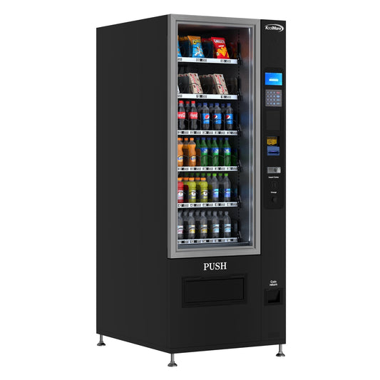 KOOLMORE KMVMR30B Refrigerated Snack and Drink Vending Machine with 36 Slots and Bill acceptor in Black (KM-VMR-30-B)