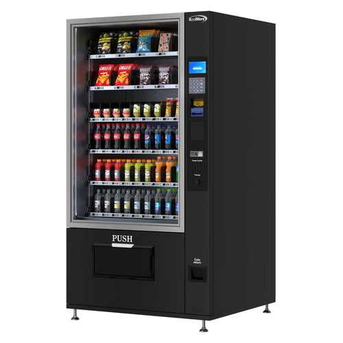 KOOLMORE KMVMR40BC Refrigerated Snack and Drink Vending Machine with 60 Slots and Coin/Bill Acceptor in Black (KM-VMR-40-BC)