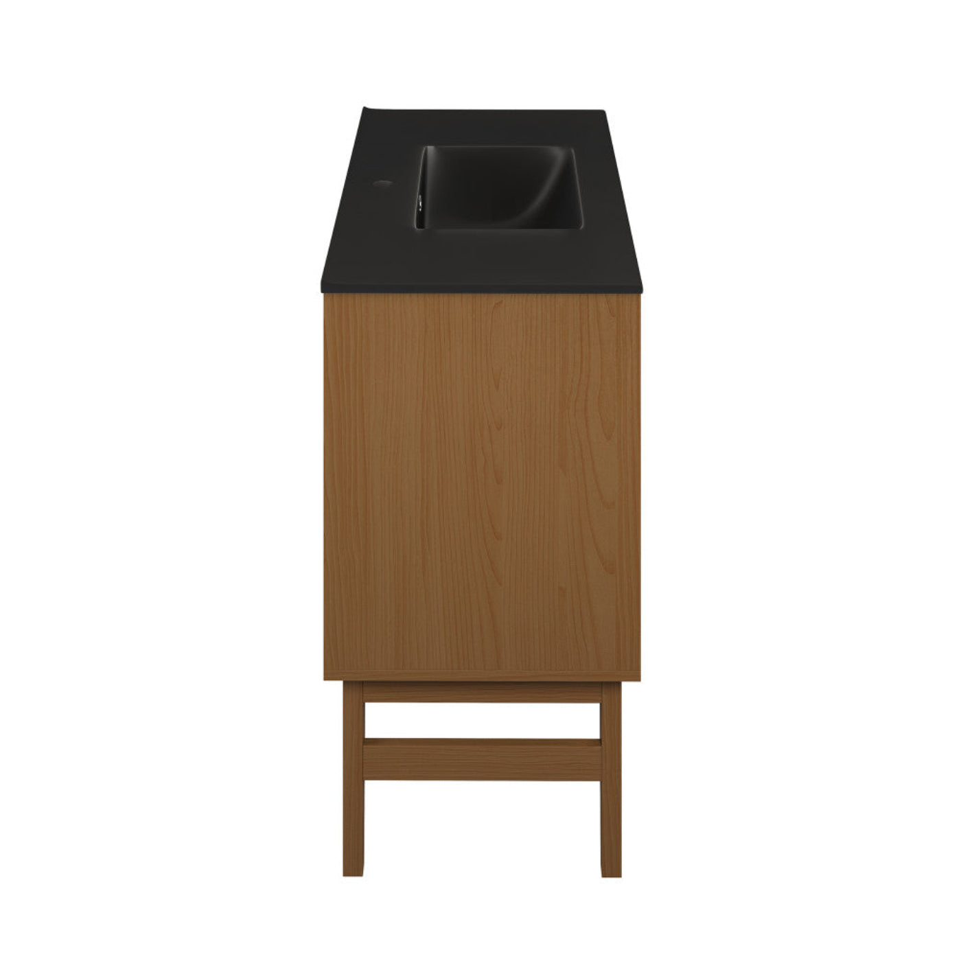 Swiss Madison Bosse 36" Freestanding Bathroom Vanity in Brown Oak with Black Sink Top - SM-BV8802BOMB