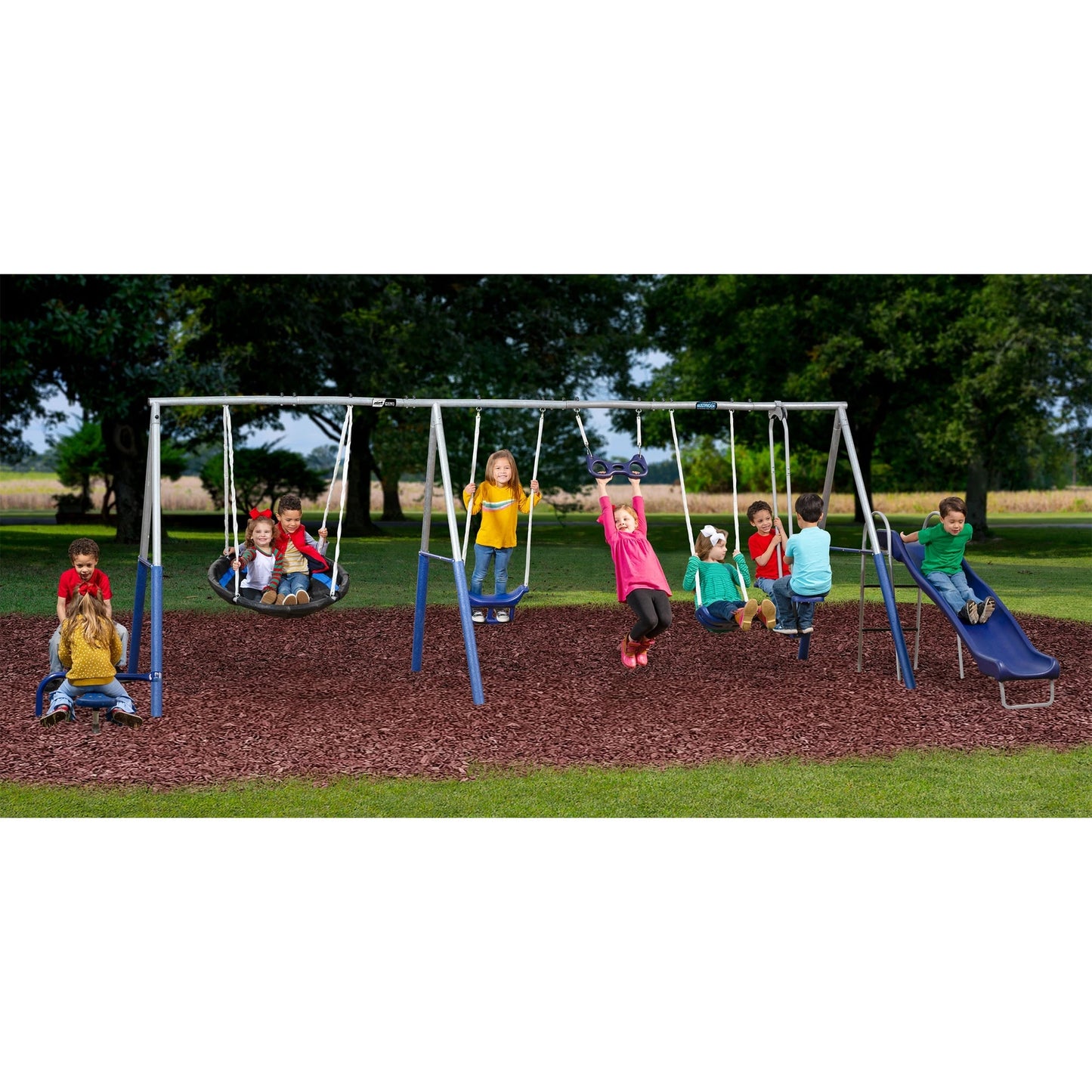 XDP Fun All Mighty Swing Set w/See Saw, Super Disc, Swings, & Slide (Used) - 305926