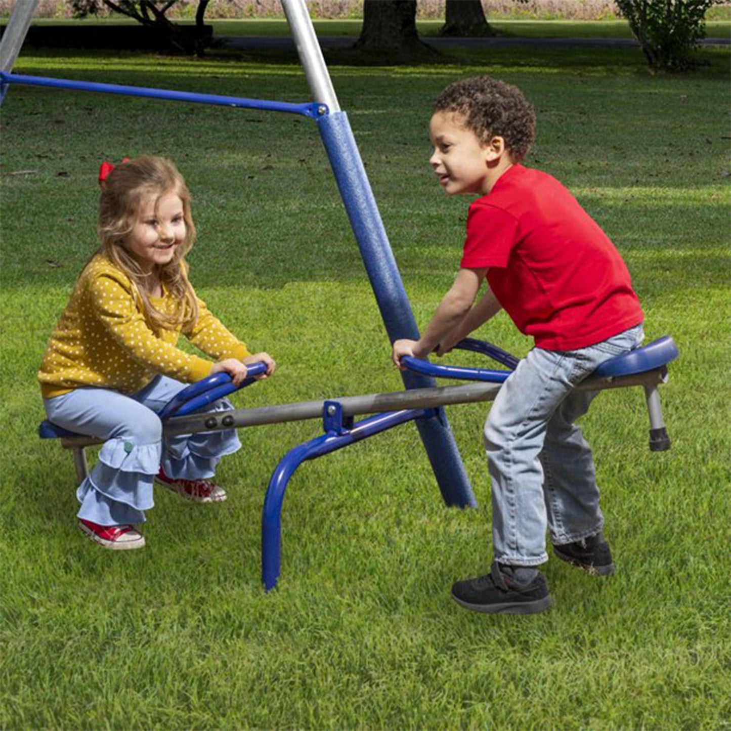 XDP Recreation Fun Swing Set w/See Saw, Super Disc, Swings, & Slide (For Parts) - 306311