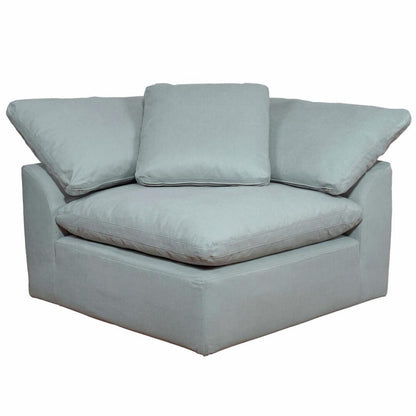 Sunset Trading Cloud Puff 3 Piece 88" Wide Slipcovered Modular Sectional Small L Shaped Sofa - SU-1458-43-3C