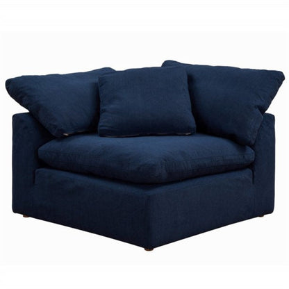Sunset Trading Cloud Puff 4 Piece 132" Wide Slipcovered Modular Sectional Sofa with Ottoman - SU-1458-49-1C-2A-1O