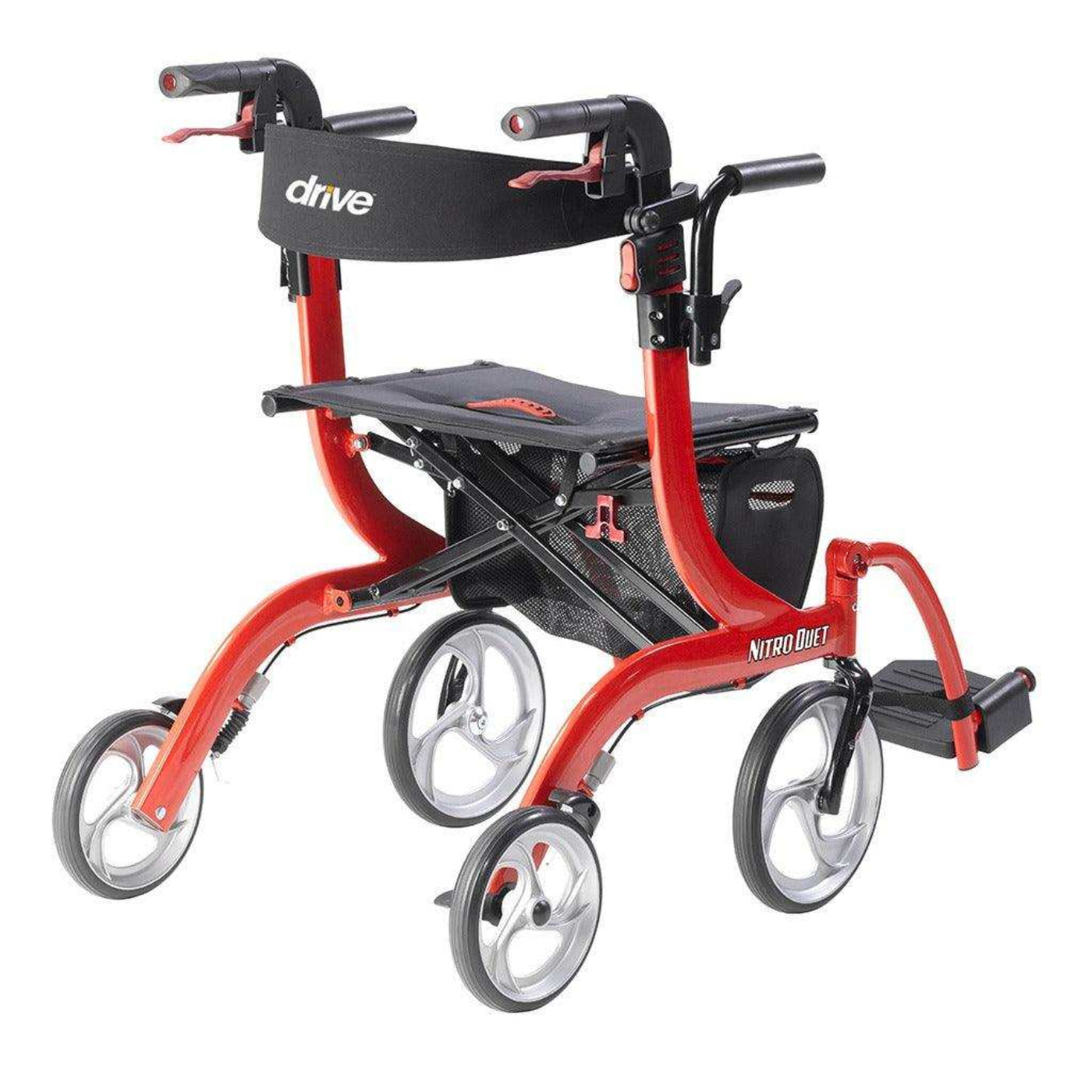 Drive Medical Nitro Duet Transport Chair and Rollator Walker - DM-RTL10266DT