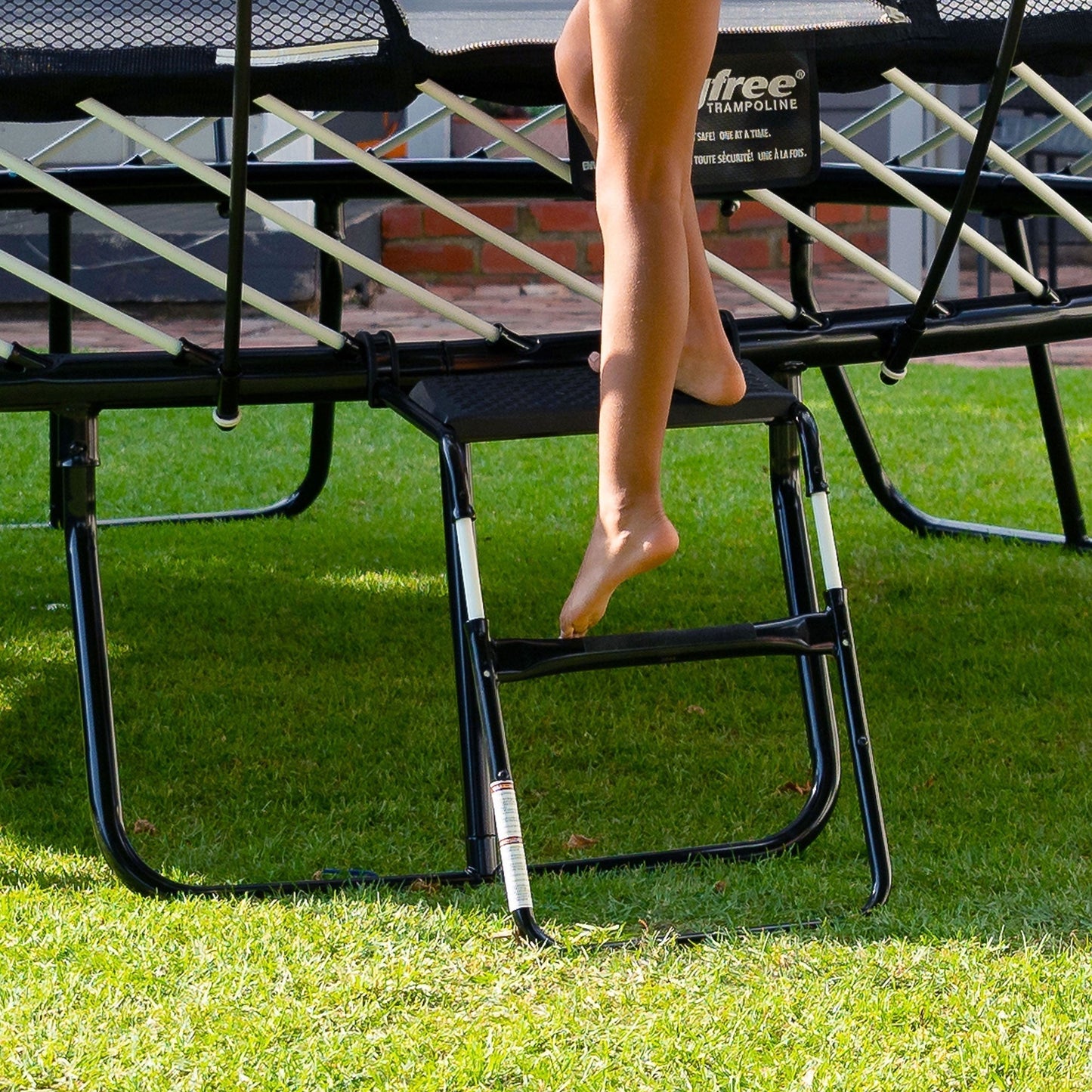 Springfree Trampoline Kids Square 11 Ft Trampoline & FlexrStep V2 Safety Ladder - 299775