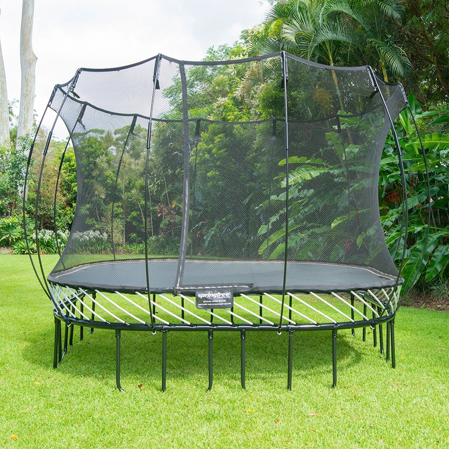 Springfree Trampoline Kids Square 13 Ft Trampoline & FlexrStep V2 Safety Ladder - 299875