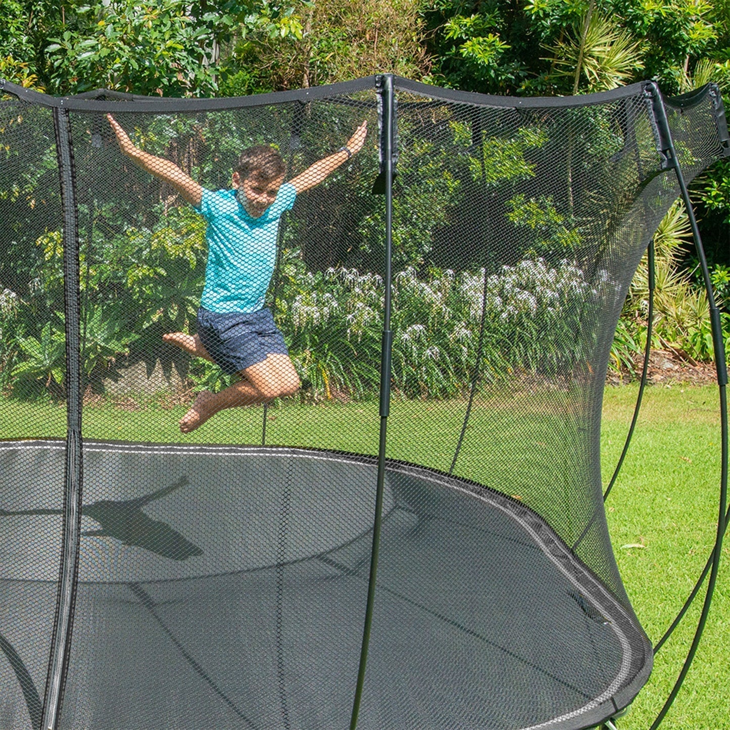 Springfree Trampoline Kids Square 13 Ft Trampoline & FlexrStep V2 Safety Ladder - 299875