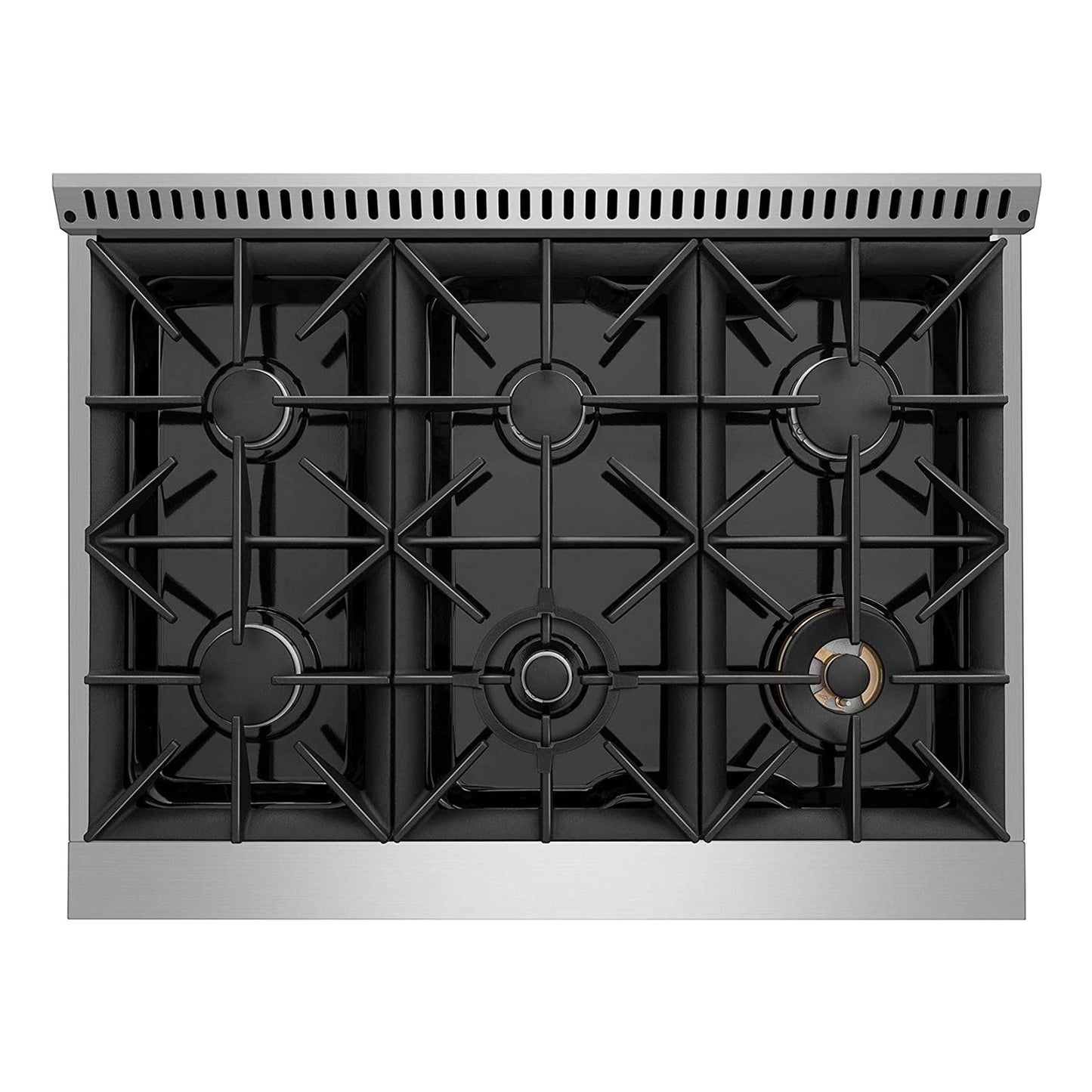 Combo Awoco 36” Freestanding 6 Burners Range with 36'' RH-S10-36E Under Cabinet Range Hood - JK36A1-T-NG+RH-S10-36E