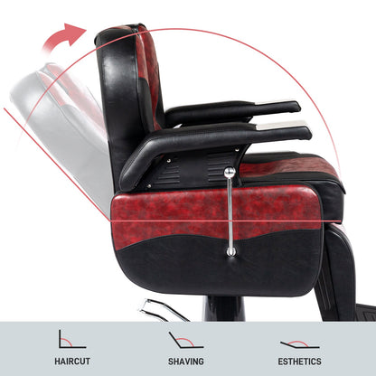 OmySalon BC1201 Classical Style Heavy Duty Hydraulic Reclining Barber Chair - G59000267