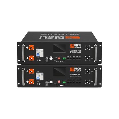 Rich Solar ALPHA 5 PRO Server Rack Battery | 51.2V 100Ah LiFePO4 Battery | 7,000 Lifetime Cycles | 10 Year Warranty | UL1973, UL9540A Certified