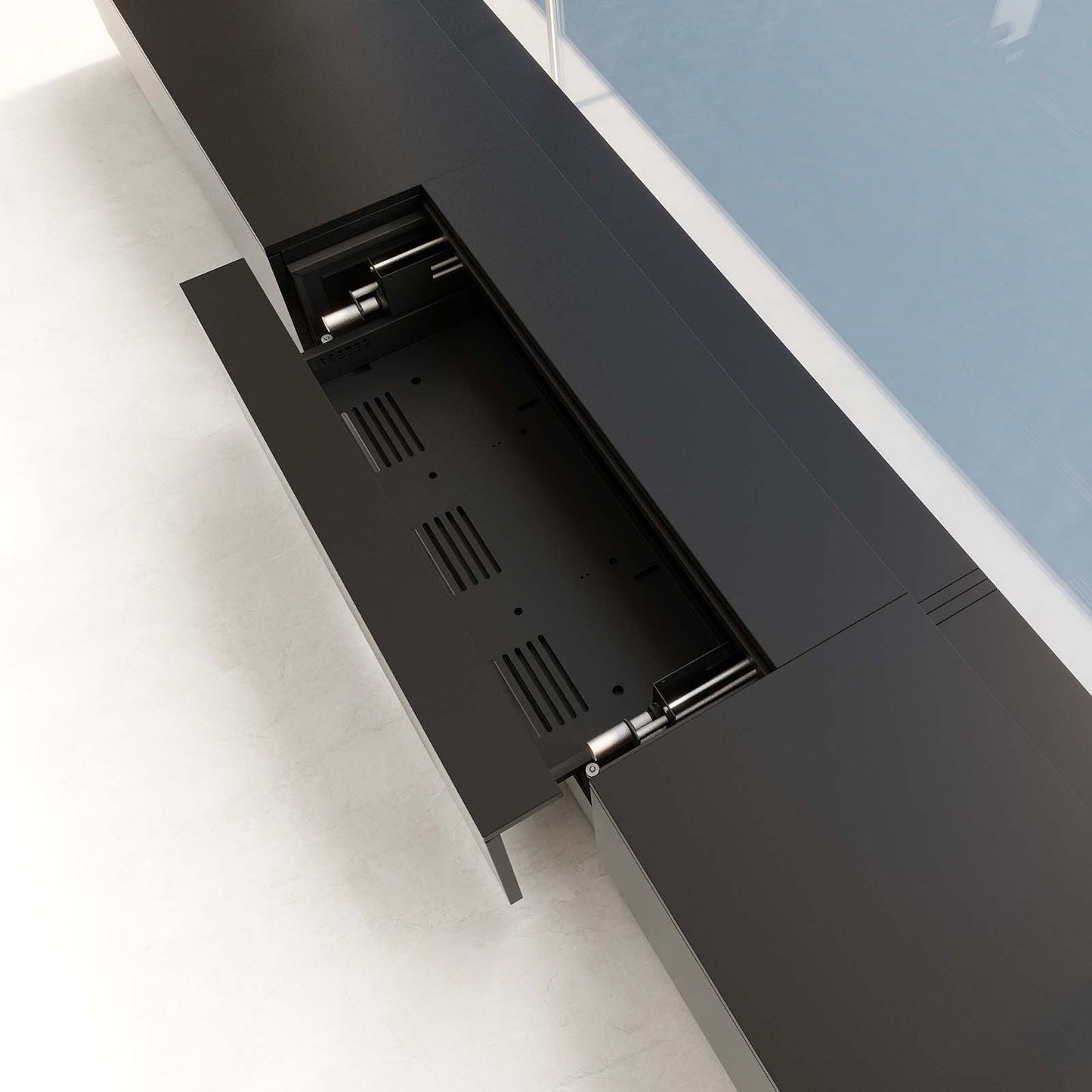 VIVIDSTORM Bundle-Projector&Screen&2025 New VIVIDSTORM Motorised Laser TV Cabinet Barcelona Mark III - VC22BC100B-VSDSTUST100H