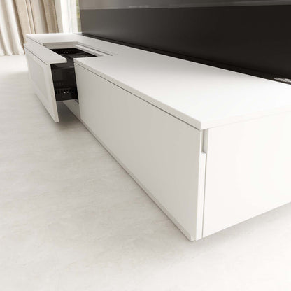 VIVIDSTORM Bundle-Projector&Screen&2025 New VIVIDSTORM Motorised Laser TV Cabinet Barcelona Mark III - VC22BC100B-VSDSTUST100H